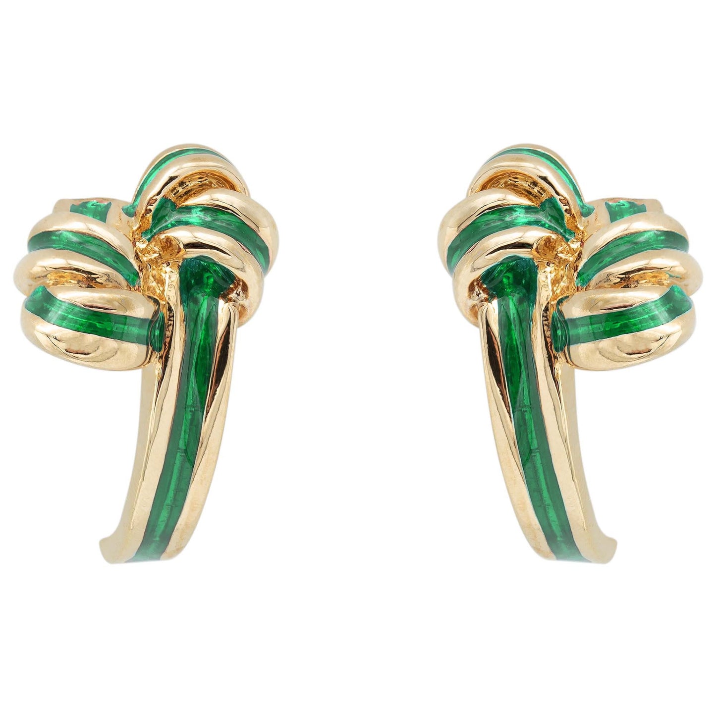 Riley Mid Century Gold and Red Enamel Post Earrings