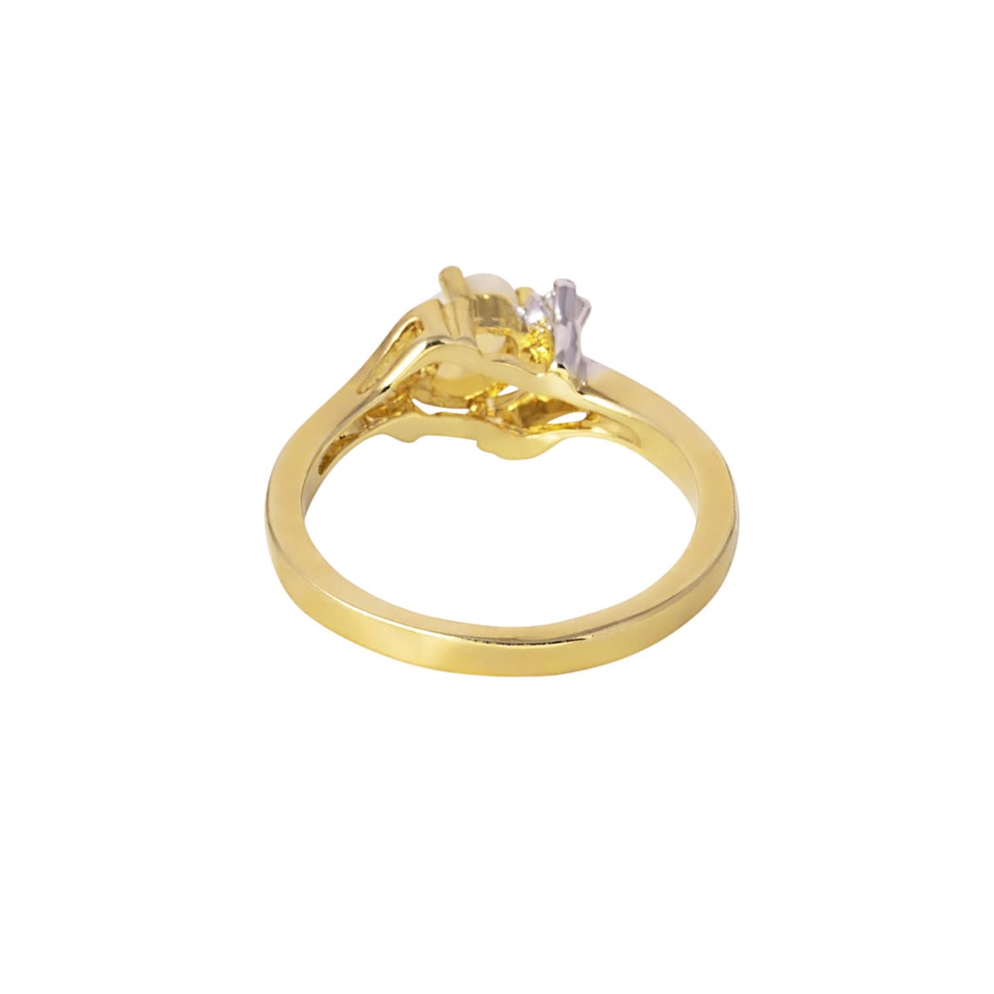 Vintage Ring Sapphire & Clear Austrian Crystals 18k White Gold Electroplated September Birthstone