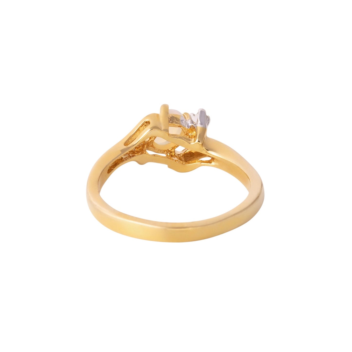 Vintage Ring Sapphire & Clear Austrian Crystals 18k White Gold Electroplated September Birthstone