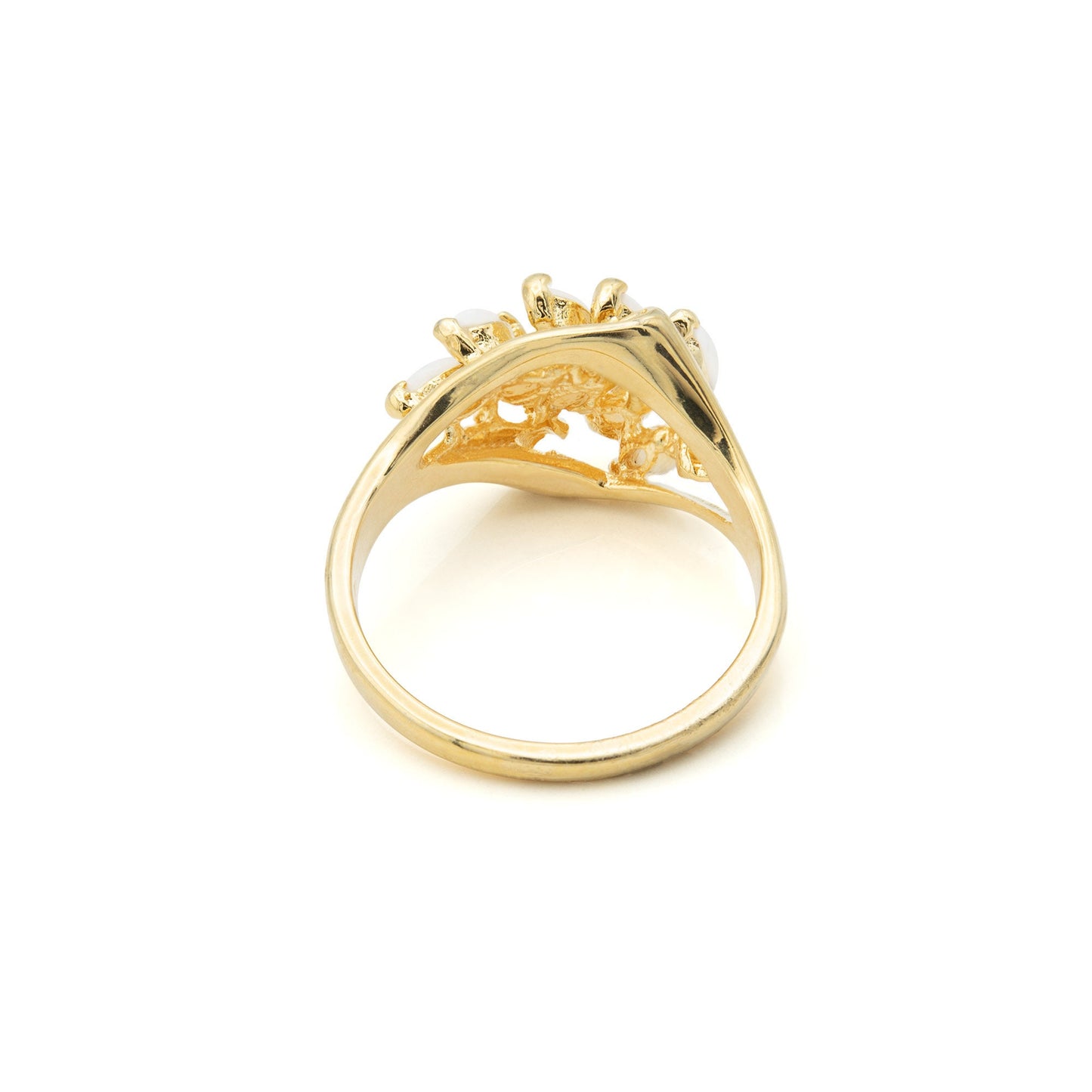Vintage Ring Genuine Opal Cocktail Ring 18k Gold October Antique Womans Jewelry