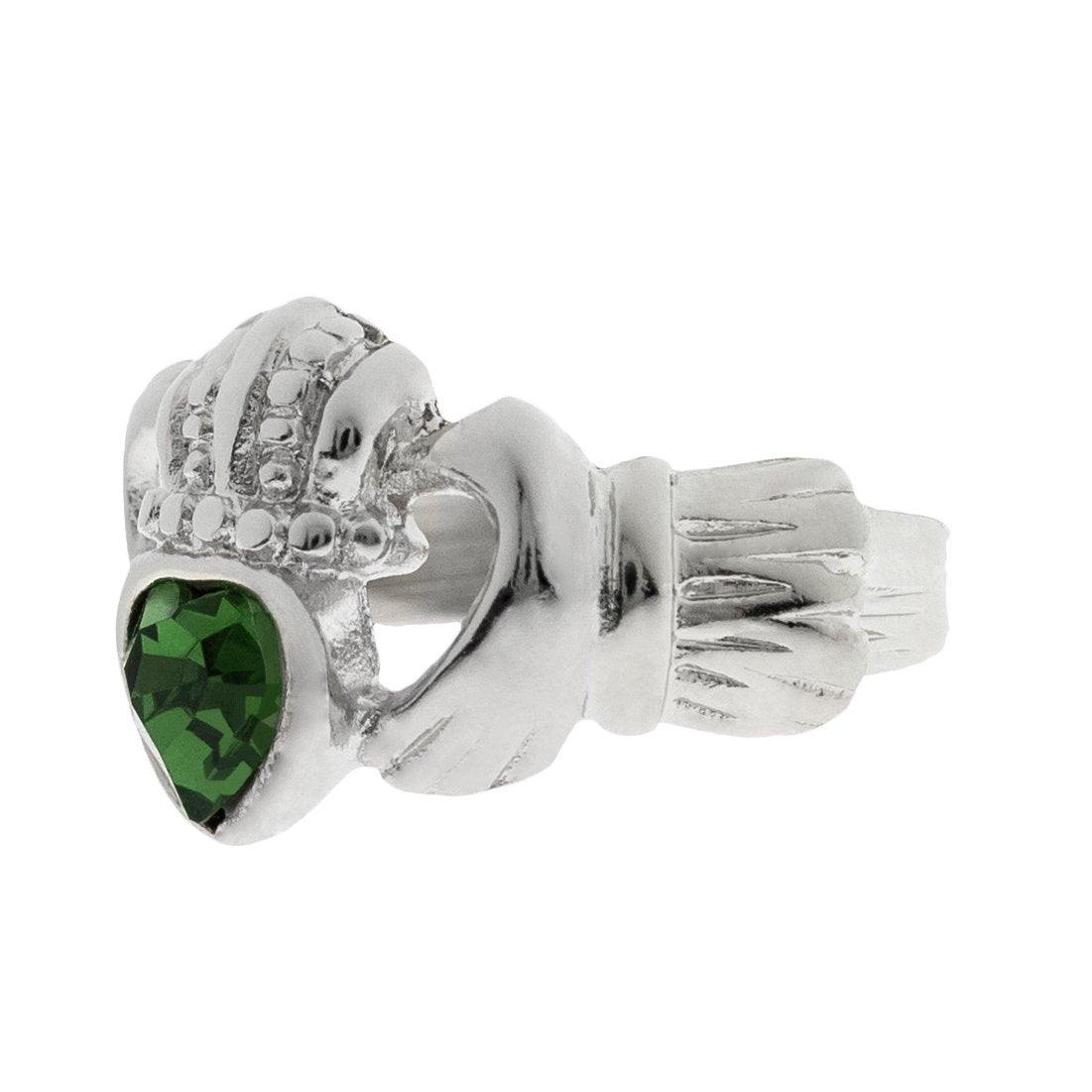 Vintage Jewelry Austrian Crystal Claddagh Ring 18k Yellow or White Gold Electroplated Ring for Man or Woman