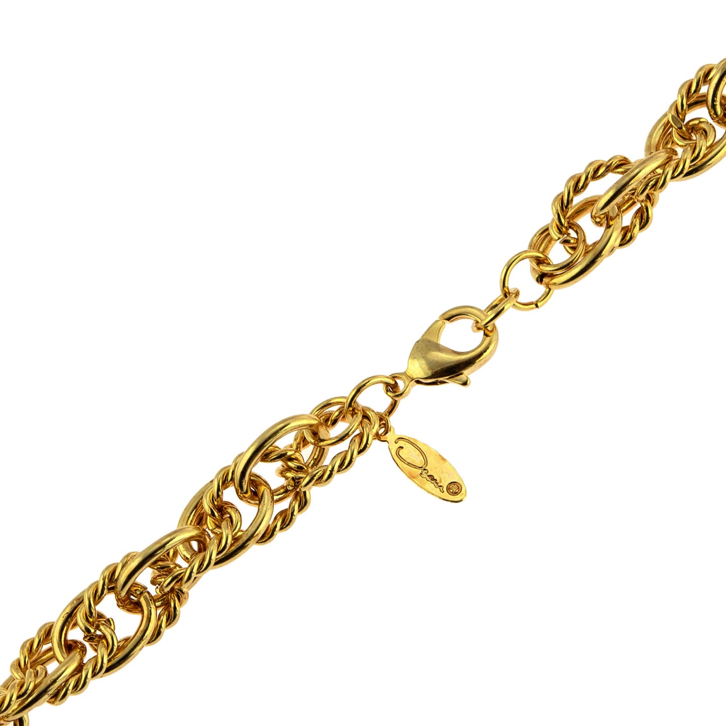 Vintage Oscar De La Renta 24 Inch Gold Tone Link Chain Necklace Size: G