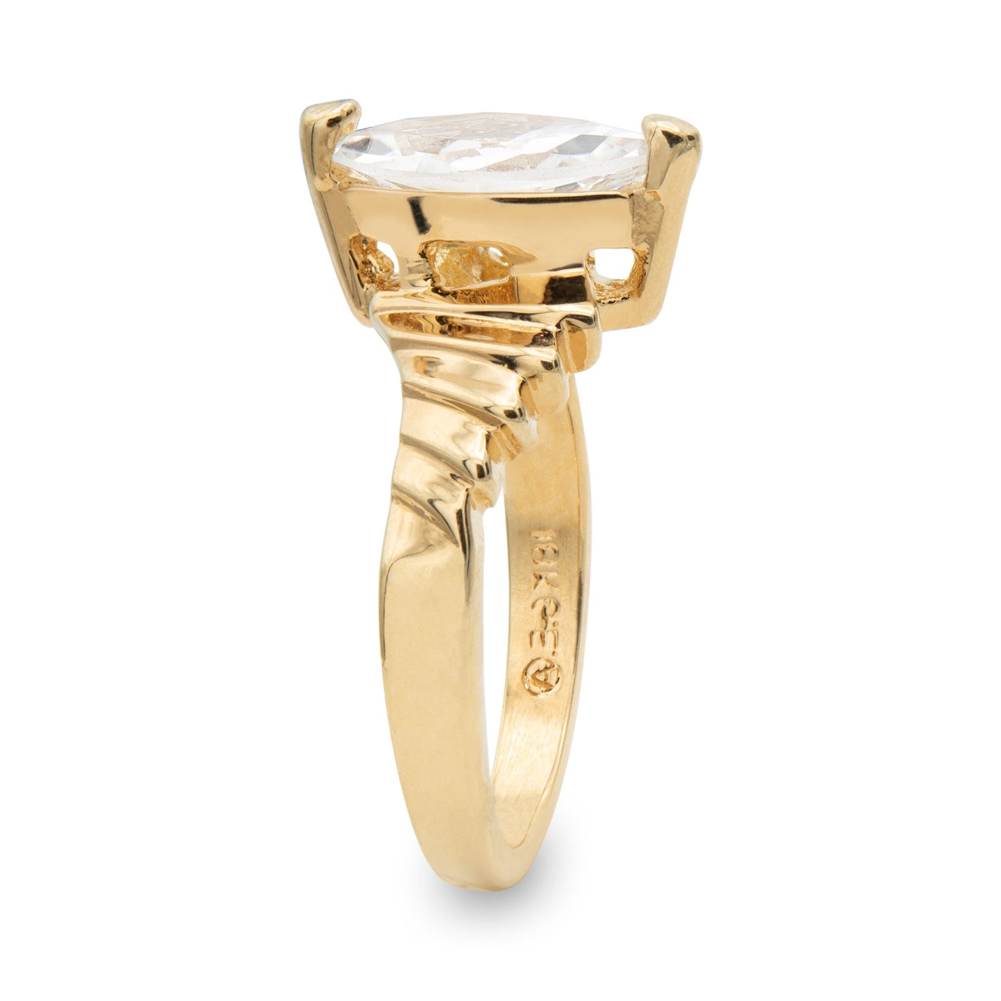Vintage Ring 1.5 ct. Marquise Cut Cubic Zirconia Solitaire Engagement Style Ring 18KT Gold Antique Womans Jewelry Handmade Rings #R3397 Size: 7