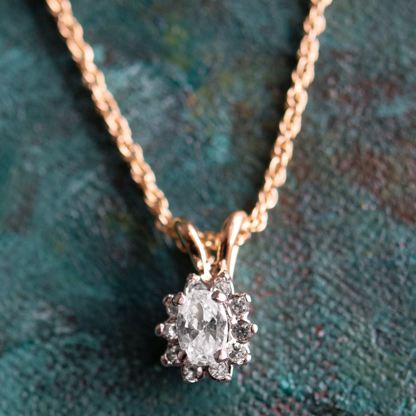 Vintage Clear Swarovski Crystal Necklace Antique Diamond-like necklace #N1291