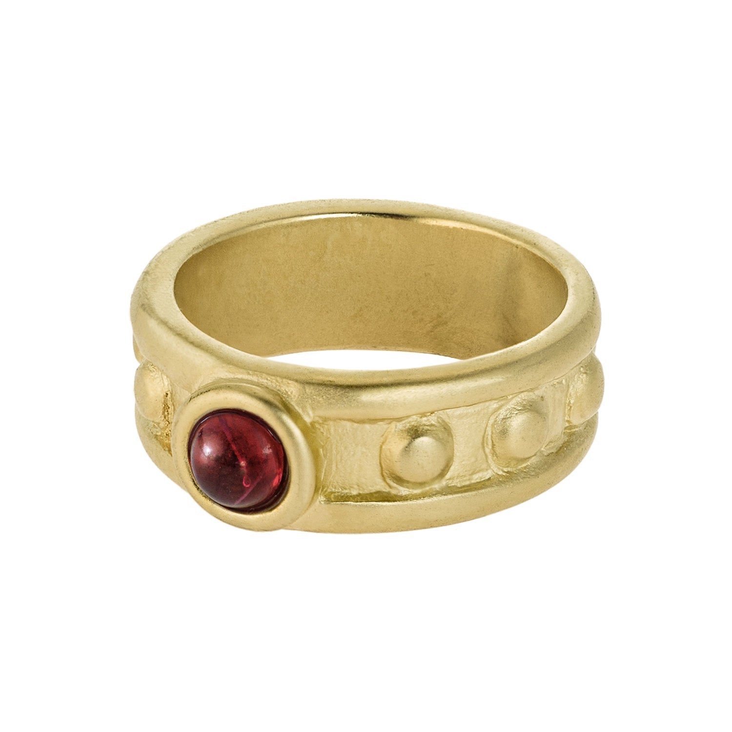 vintage-ruby-Austrian-crystal-ring-brushed-gold-plated