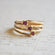 Vintage Genuine Stones 18k Yellow Gold Electroplated Ring Made in USA Antique Princess Rings