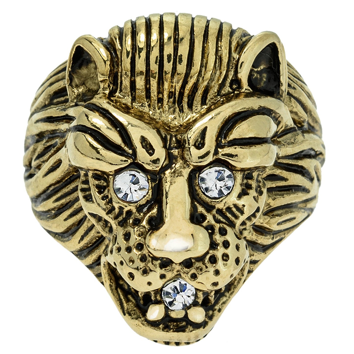 vintage-zodiac-lion-ring-clear-Austrian-crystals-yellow-gold-plated