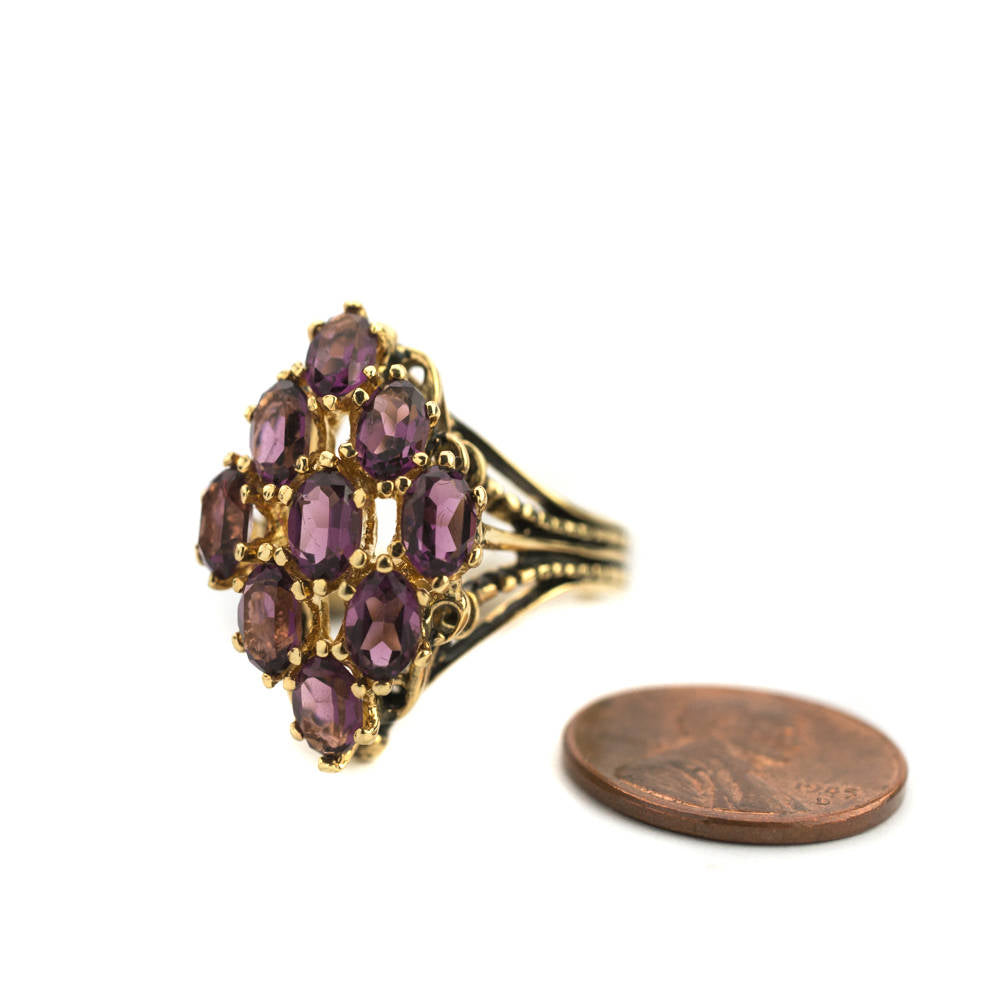 Vintage Jewelry Large Ruby Austrian Crystal Cocktail Ring