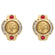 Anastasia Vintage Antique Gold Earrings Coin with Ruby and Clear Crystals E4089-CY