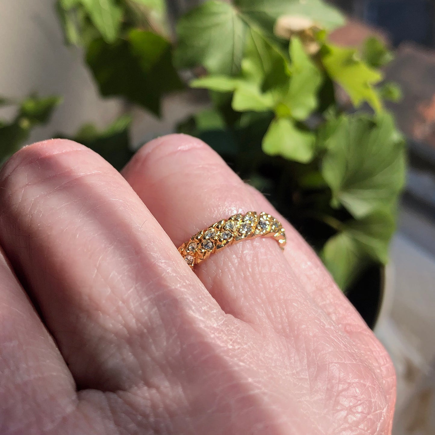 vintage-wedding-band-yellow-gold-plated-clear-Austrian-crystals