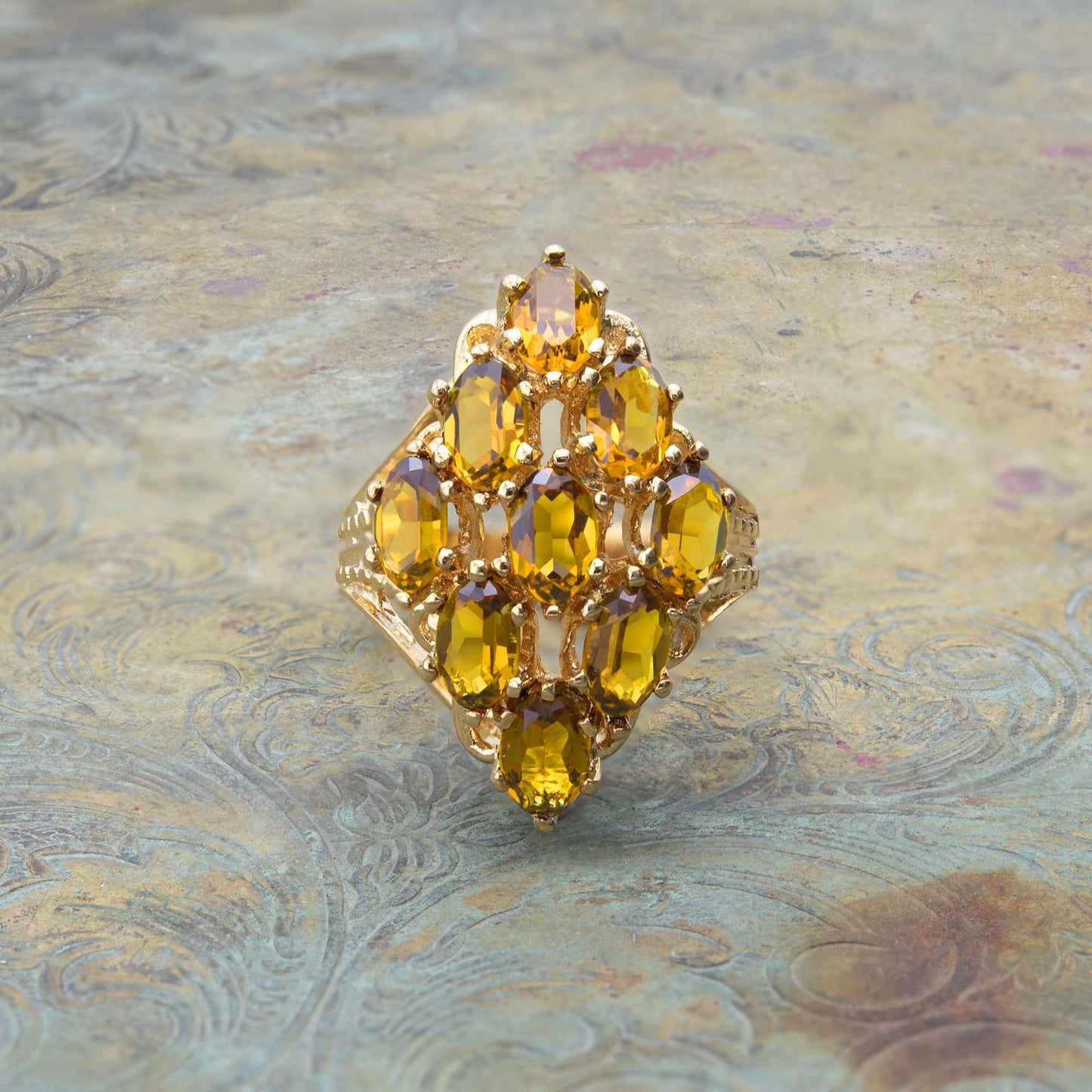 Vintage Jewelry Large Ruby Austrian Crystal Cocktail Ring