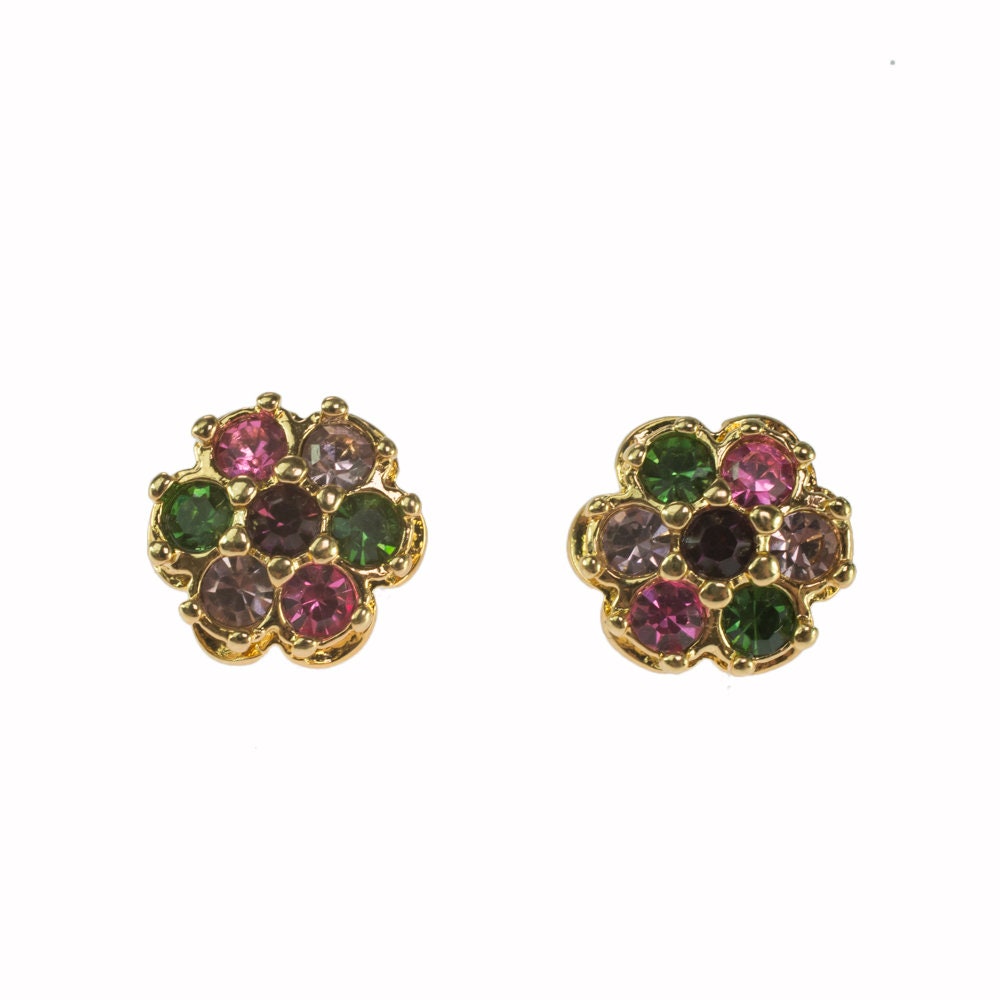 Vintage Earrings Flower Pierced Earrings 18k Gold E3024 - Limited Stock - Never Worn