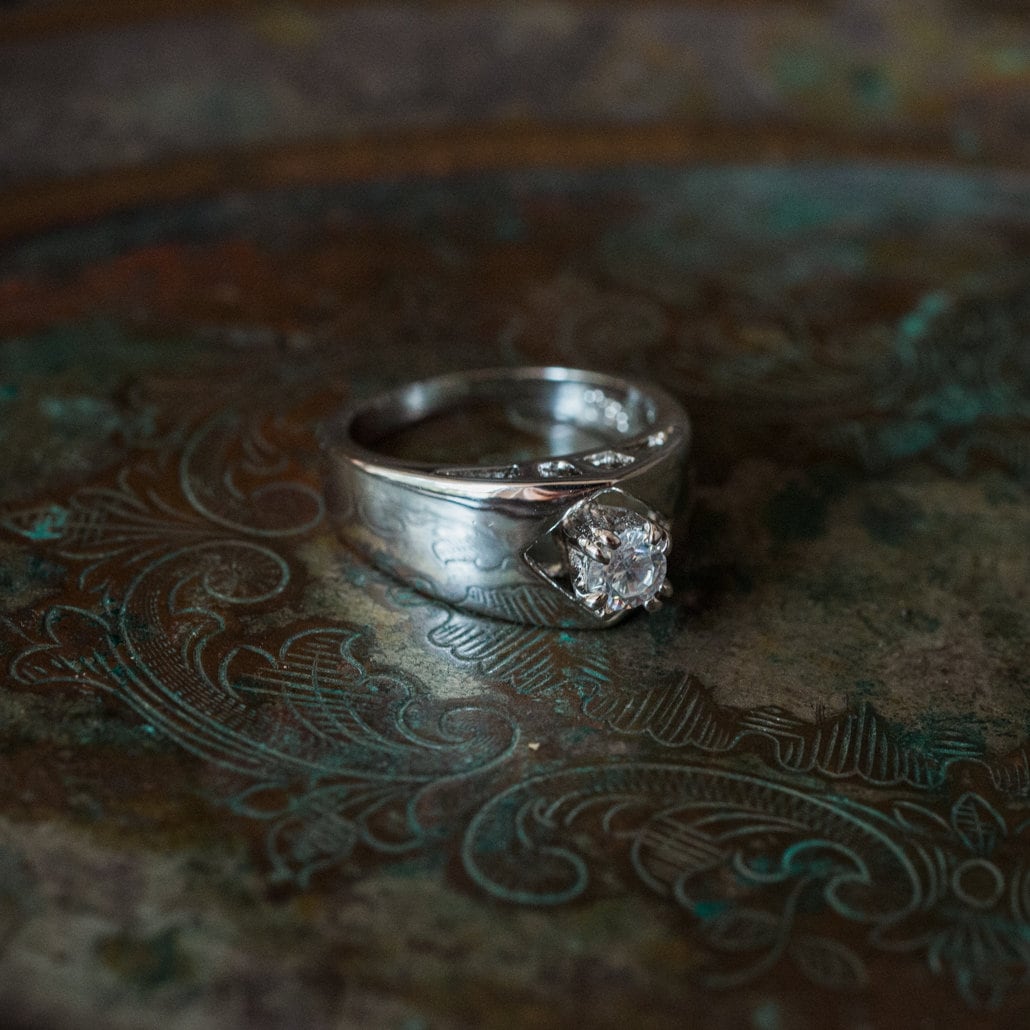 Vintage Ring 18k White Gold Silver Swarovski Crystal Engagement Style Ring R1002 - Limited Stock - Never Worn