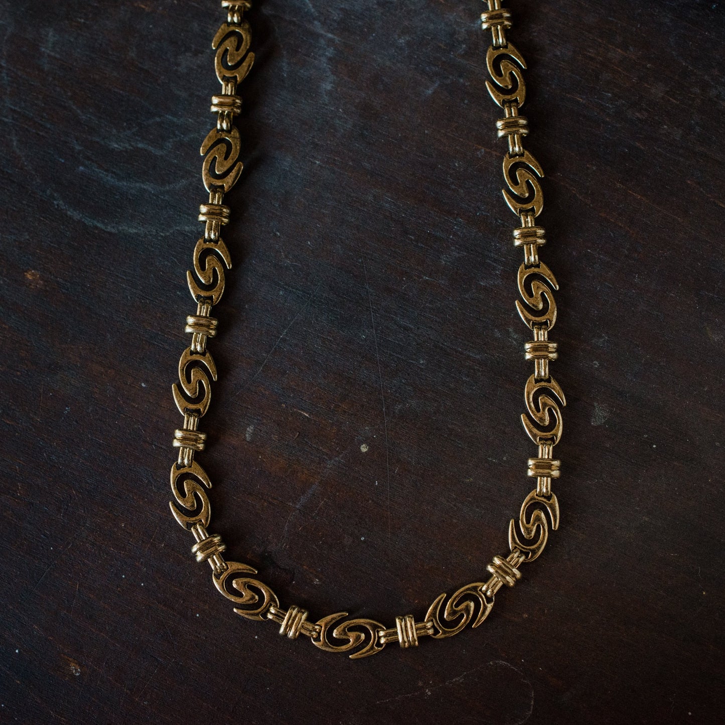 Vintage Oscar de la Renta Signature Logo Necklace Antique Womans Designer Jewelry