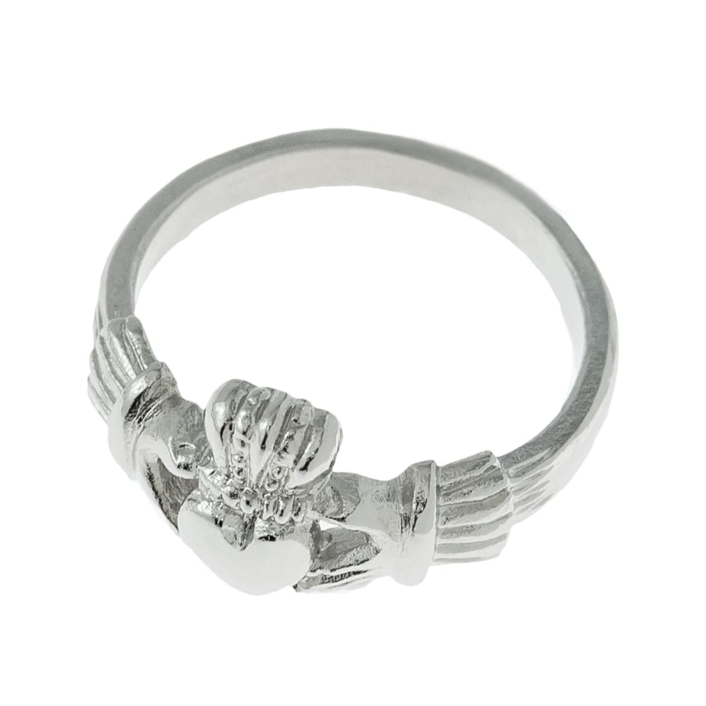 Handcrafted Vintage Ring 18k White Gold Silver Irish Claddagh Ring R1722 - Limited Stock - Never Worn
