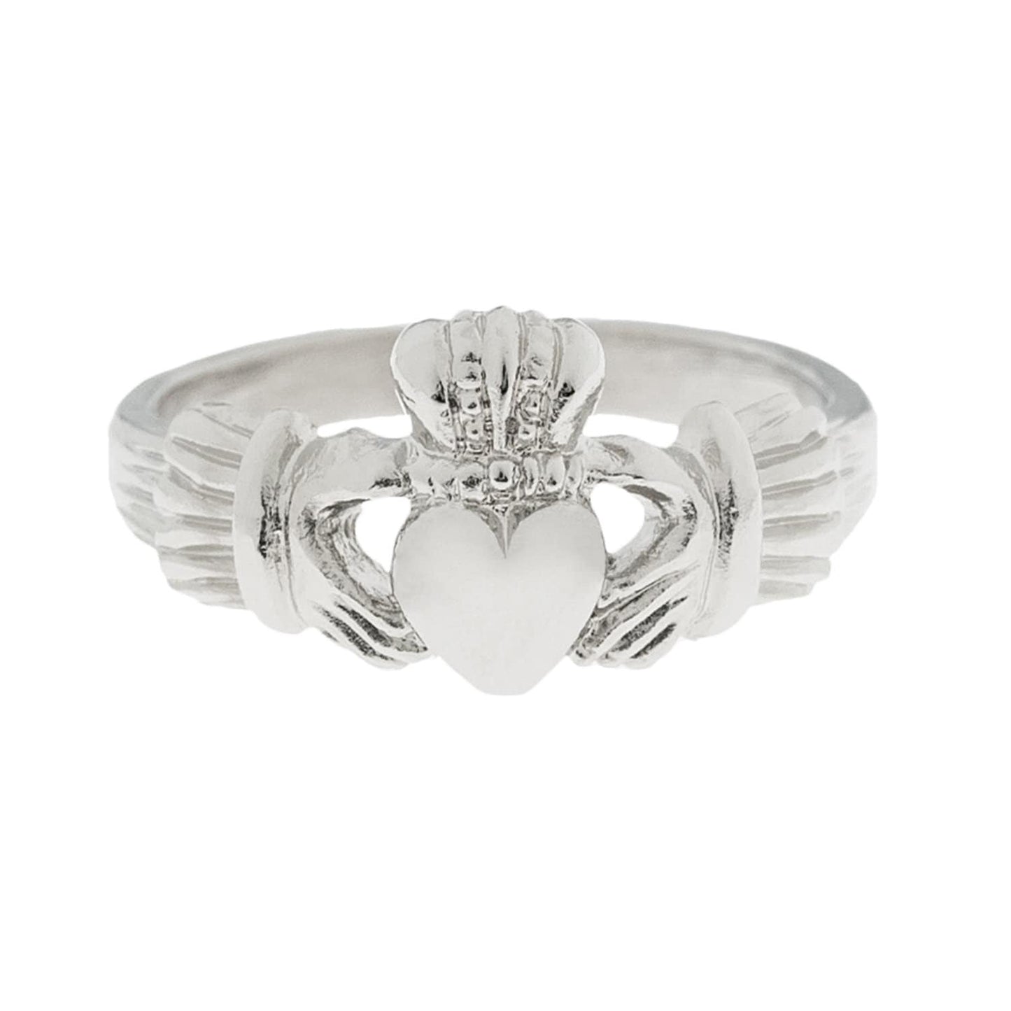 Handcrafted Vintage Ring 18k White Gold Silver Irish Claddagh Ring R1722 - Limited Stock - Never Worn