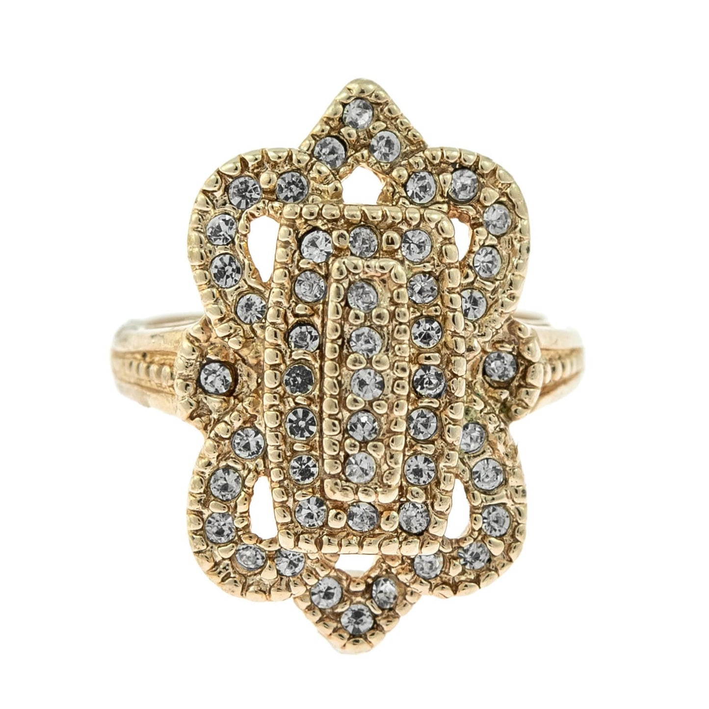 Vintage Ring 18k Gold Ring Clear Swarovski Crystals #R1415 - Limited Stock - Never Worn