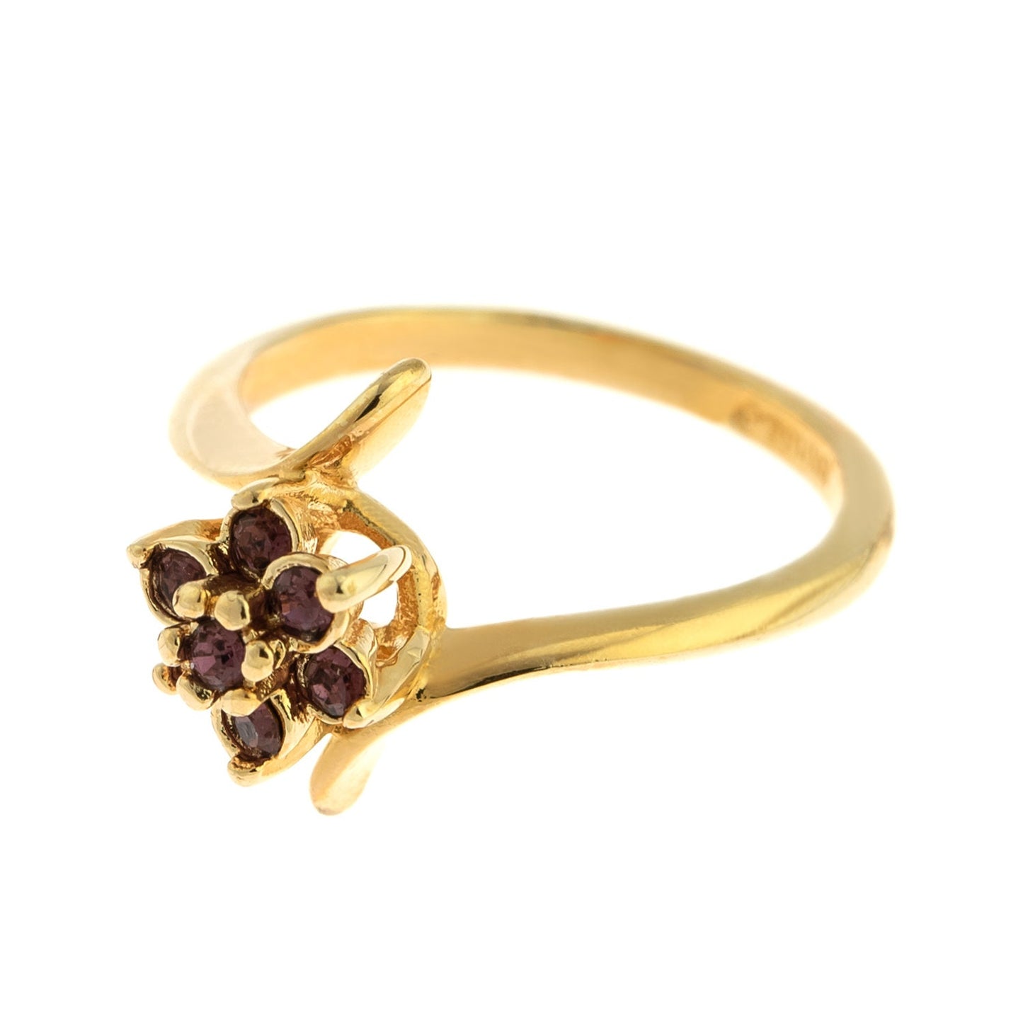 Vintage Ring 1970's Amethyst Swarovski Crystal Ring 18kt Gold Ring Size 9 Only R842 Antique Womans Jewelry - Limited Stock - Never Worn