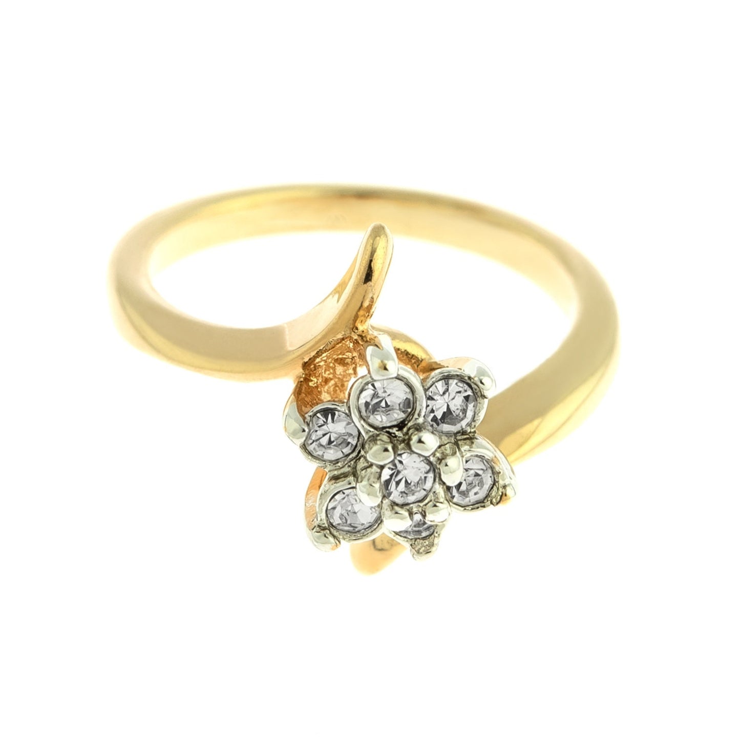 Vintage Ring 1970's Clear Swarovski Crystal Ring 18kt Gold Ring R842 Antique Rings - Limited Stock - Never Worn