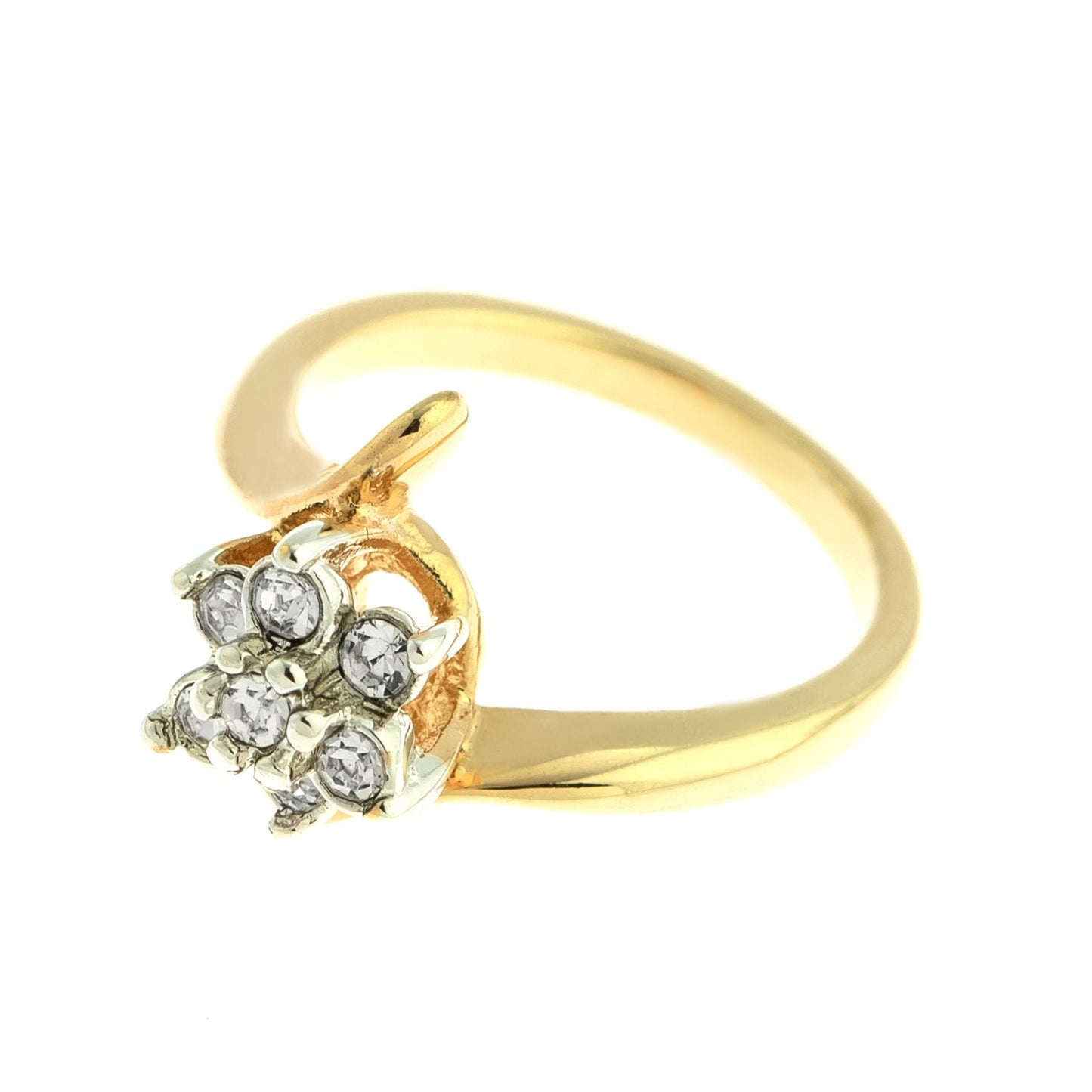 Vintage Ring 1970's Clear Swarovski Crystal Ring 18kt Gold Ring R842 Antique Rings - Limited Stock - Never Worn