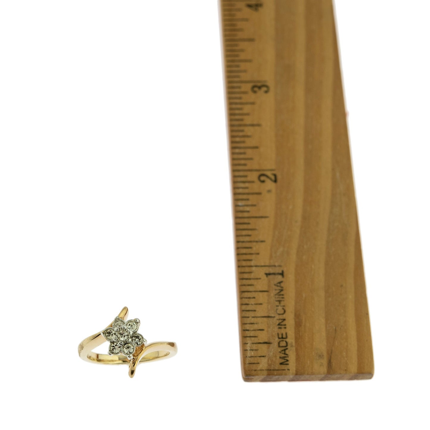 Vintage Ring 1970's Clear Swarovski Crystal Ring 18kt Gold Ring R842 Antique Rings - Limited Stock - Never Worn