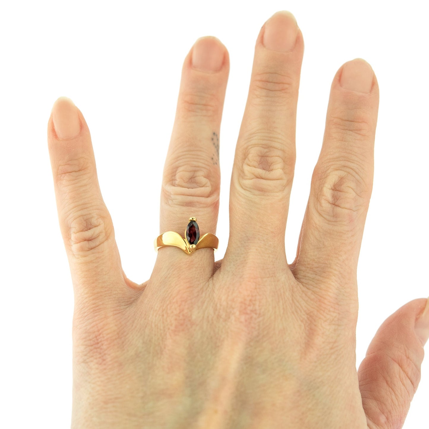A Vintage Ring 1970s Genuine Garnet 18k Gold Birthstone Ring Antique Jewelry for Women #R2892 - Limited Stock - Never Worn