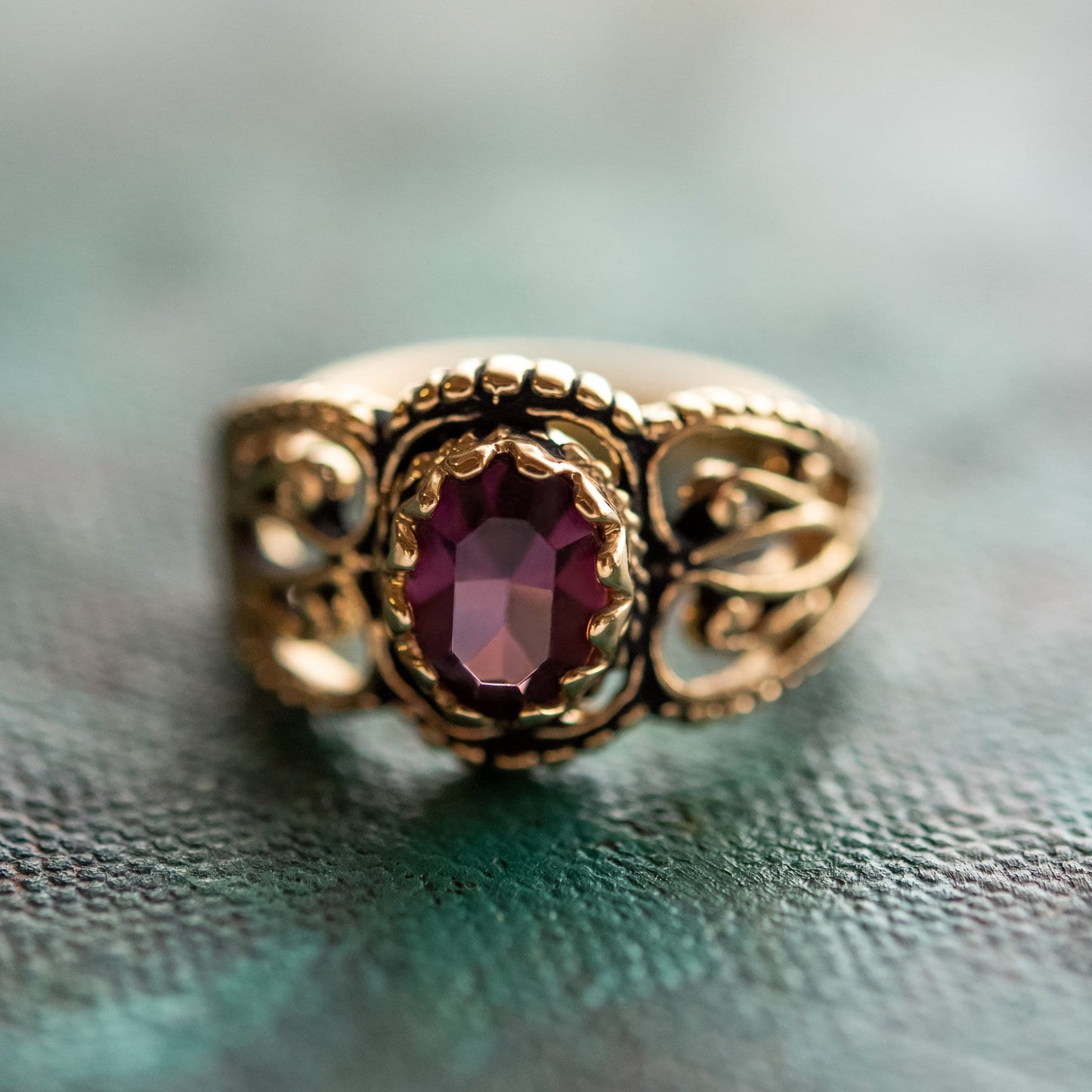 Vintage Ring Genuine Jade Ring Antique 18k Gold Womans Jewelry Handmade Cocktail Rings R142