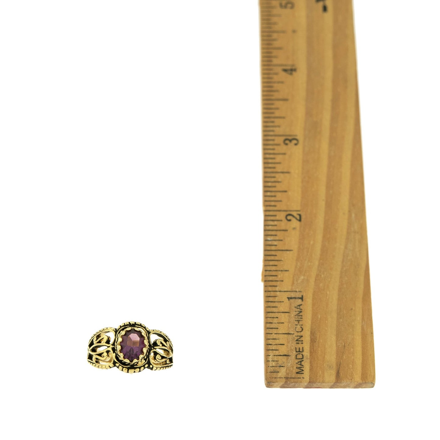 Vintage Ring Amethyst Crystal Ring Antique 18k Gold Womans Jewelry Rings Handmade Size R142-AAY - Limited Stock - Never Worn