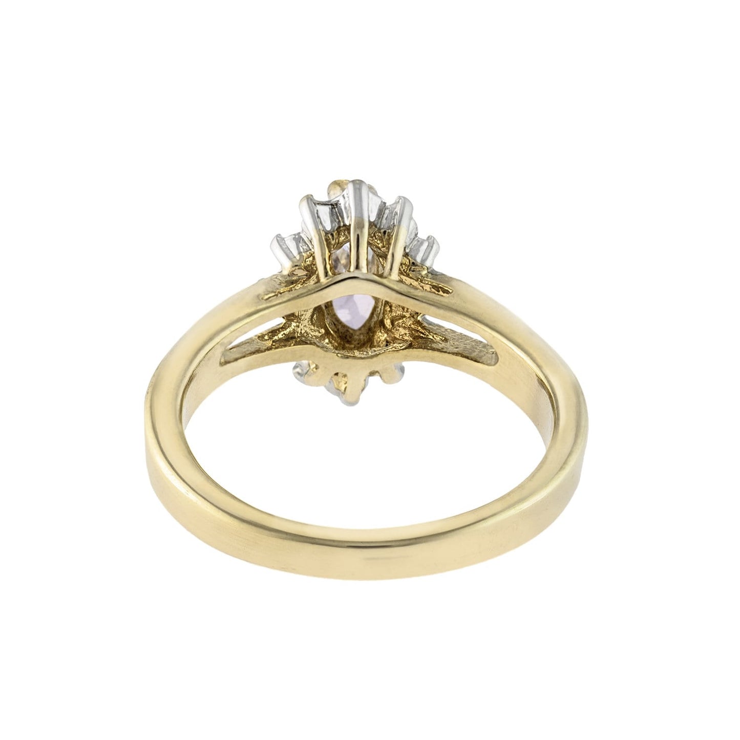 Vintage Ring Alexandrite Cubic Zirconia and Clear Swarovski Crystals 18kt Gold #R1314 - Limited Stock - Never Worn