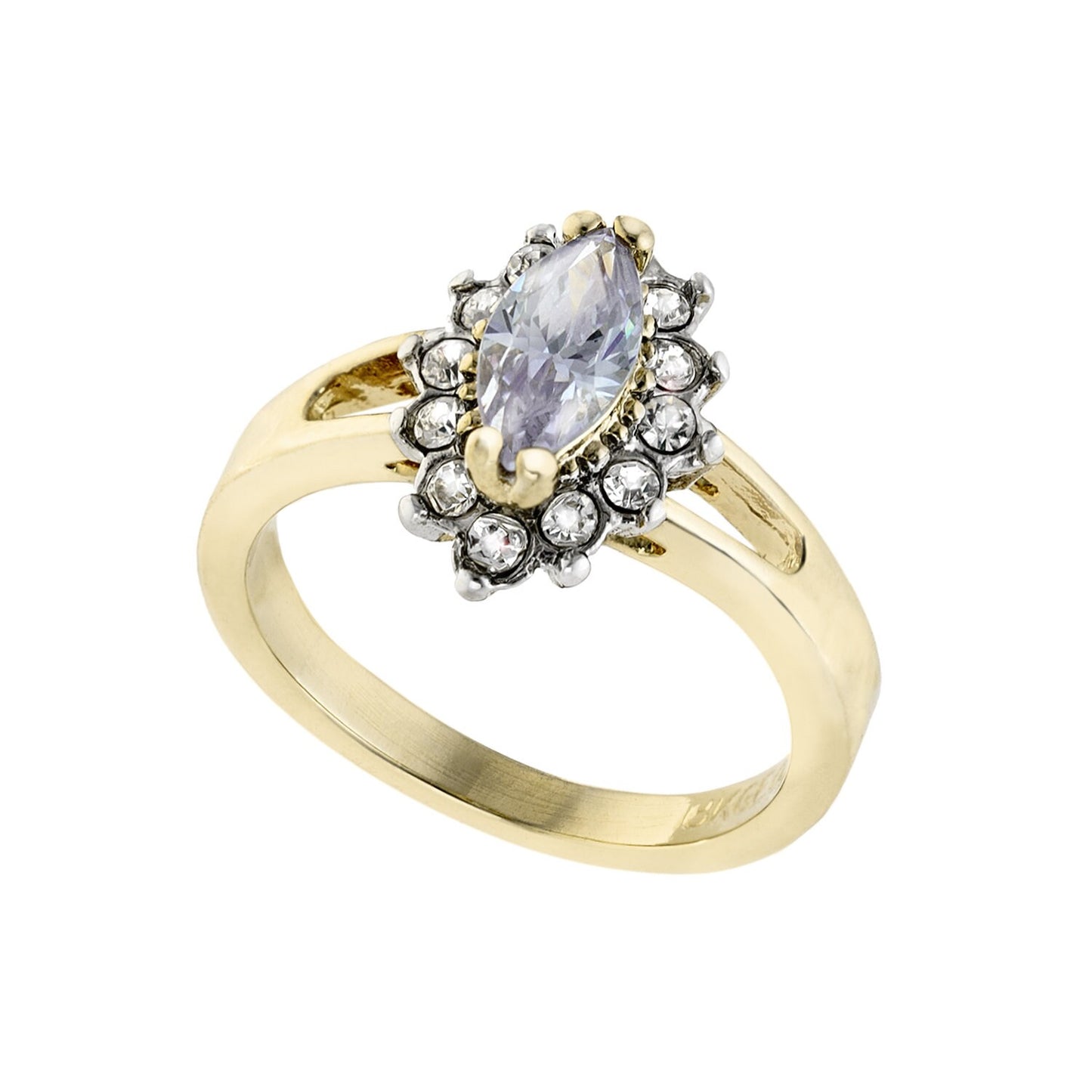 Vintage Ring Alexandrite Cubic Zirconia and Clear Swarovski Crystals 18kt Gold #R1314 - Limited Stock - Never Worn