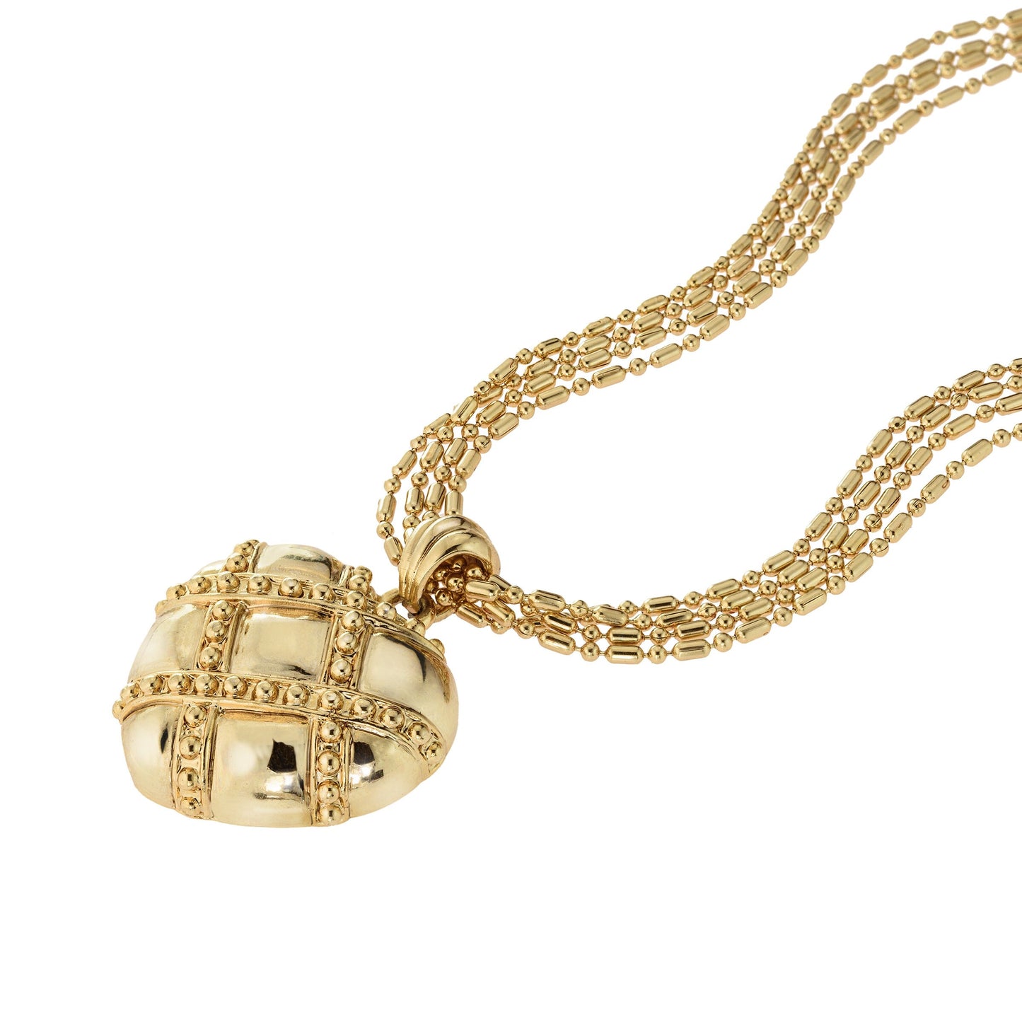 A Vintage Oscar De La Renta 24 Inch Gold Tone Heart Pendant Necklace #OSN-4619-W - Limited Stock - Never Worn