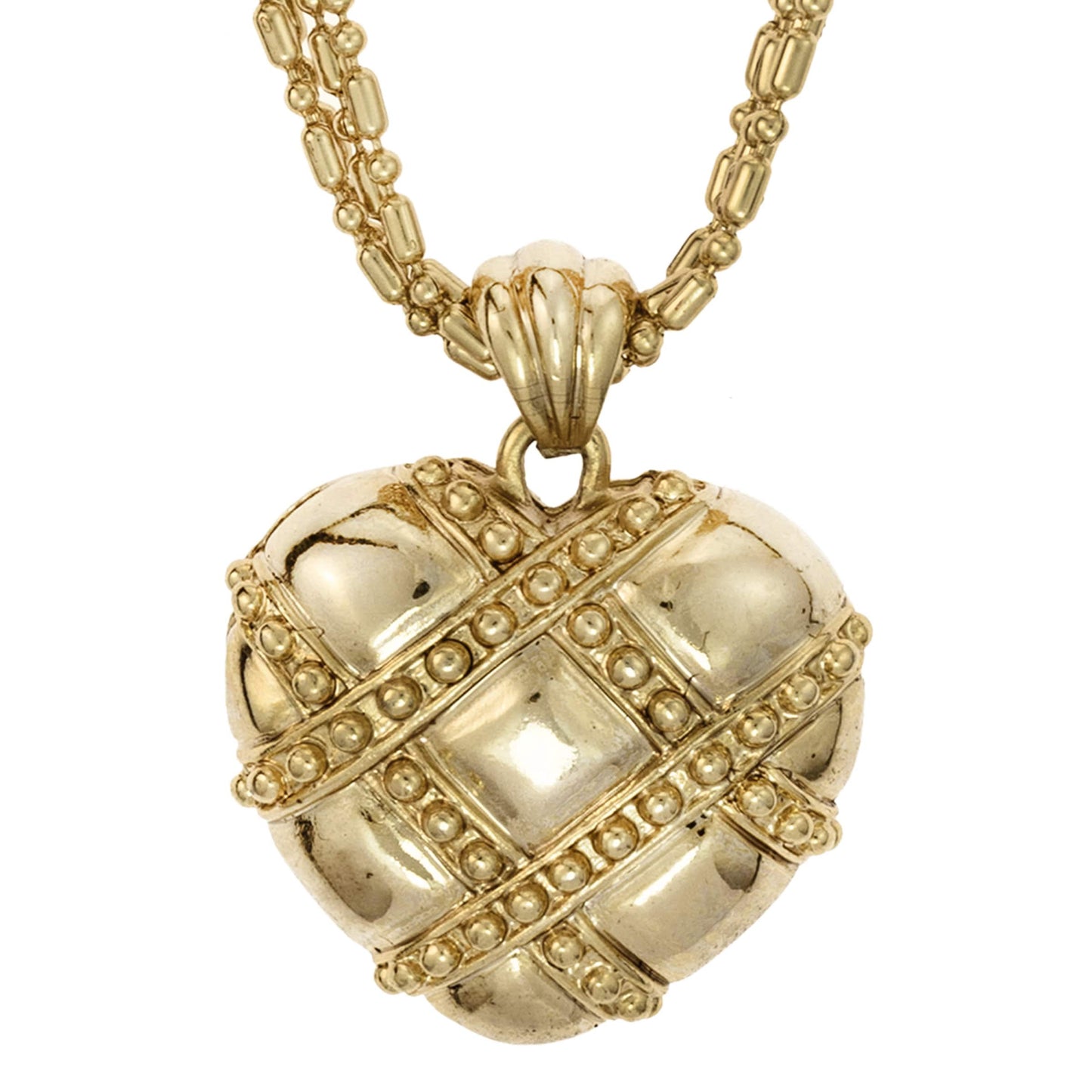 A Vintage Oscar De La Renta 24 Inch Gold Tone Heart Pendant Necklace #OSN-4619-W - Limited Stock - Never Worn