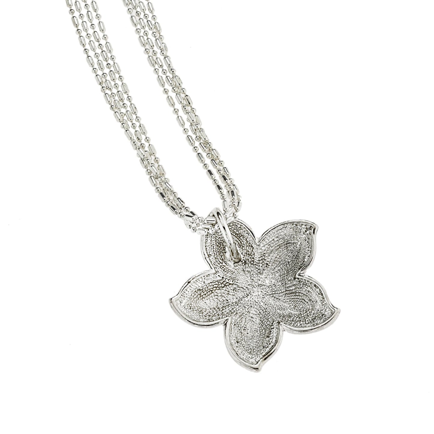 Vintage Oscar De La Renta 24 Inch White Gold Silver Tone Star Pendant Necklace #OSN-630-W - Limited Stock - Never Worn