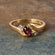 Vintage Ring 18k Gold Gemstone Birthstone Antique Jewelry Womans Handmade #R1036