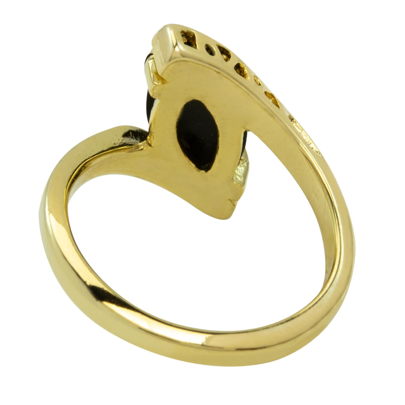 A Vintage Ring Imitation Onyx Ring with Austrian Crystal Antique 18kt Gold Jewelry Womans Handmade Rings #R961 - Limited Stock - Never Worn