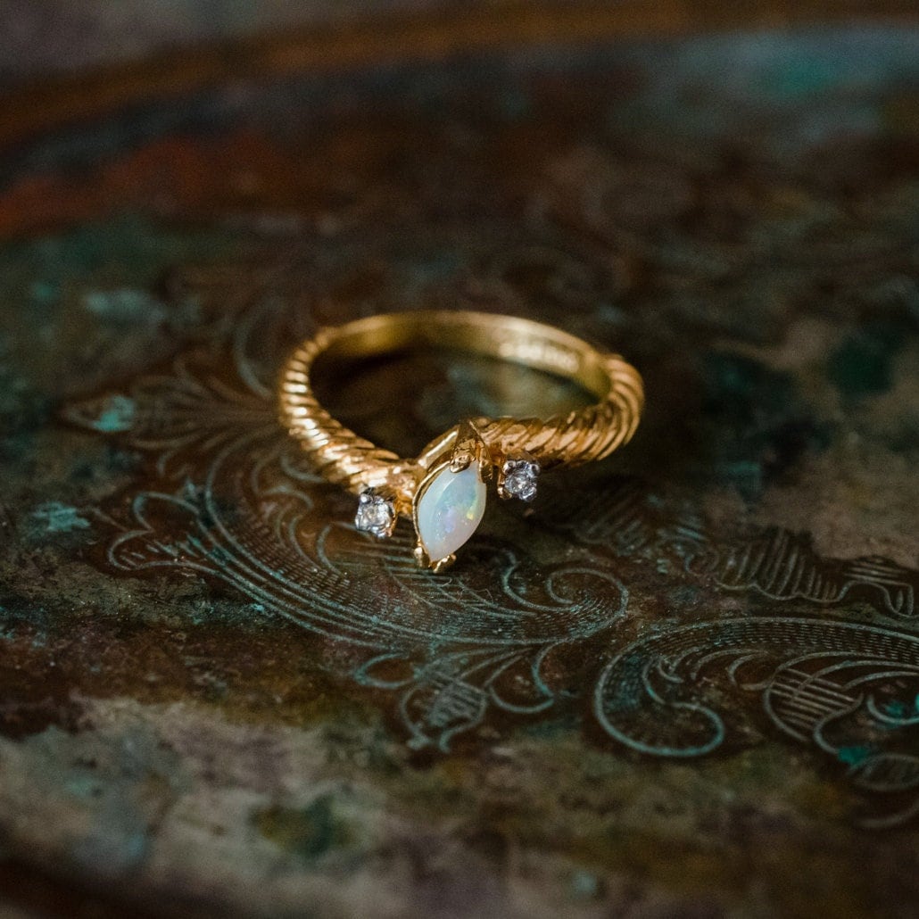 A Vintage Ring Dainty Genuine Jade and Austrian Crystal Womans Ring Antique Jade Jewelry R1032