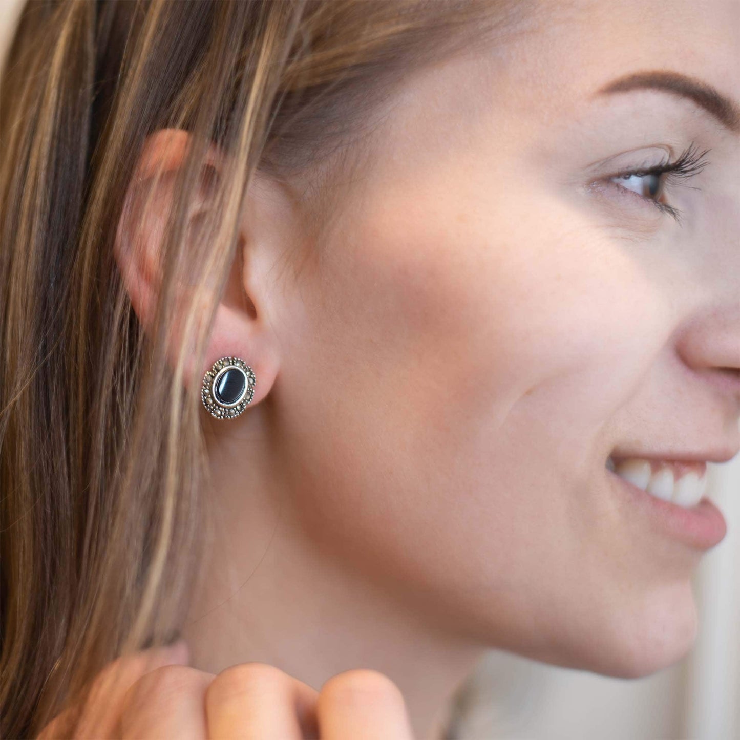 Vintage Turquoise Clear Austrian Crystal Post Earrings Antique White Gold Silver Plated Womans Handmade Jewlery E2425-TQ - Limited Stock