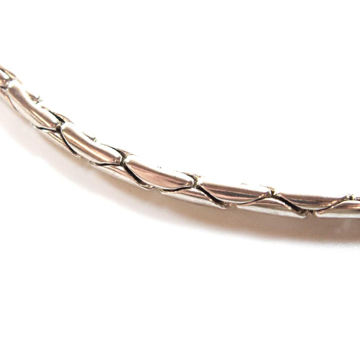 Vintage Oscar De La Renta 14 Inch Silver Tone Rounded Cobra Chain Necklace Toggle Clasp #OS127 - Limited Stock - Never Worn