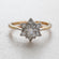 Vintage Rose and Amethyst Austrian Crystal Star Ring 18k Yellow Gold Electroplate Made in the USA