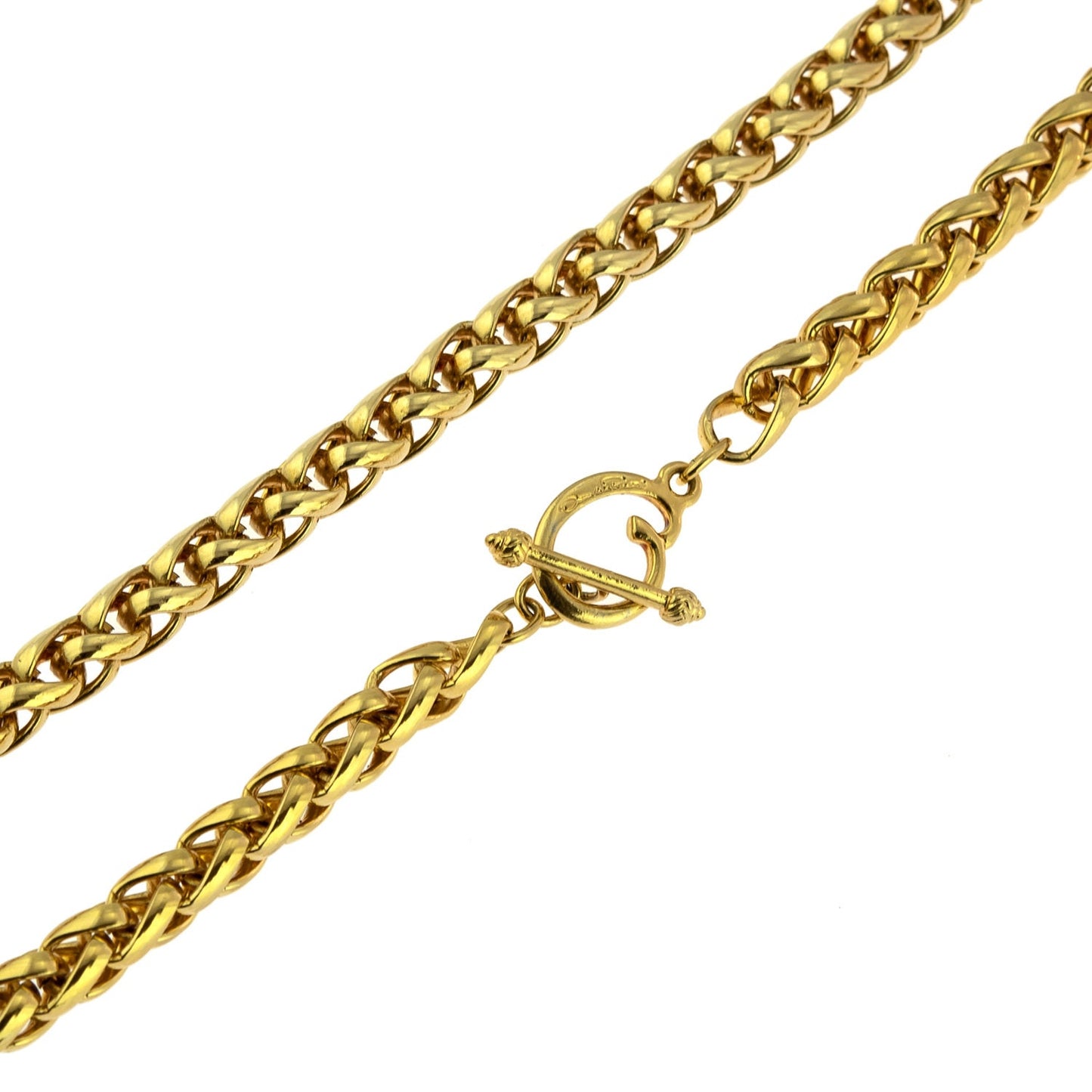 Vintage Oscar De La Renta 16" Inch Brushed Gold Tone Chain Necklace