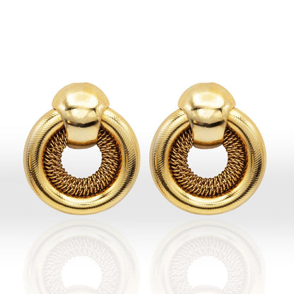 Vintage Women's Earrings Antique Gold Pierced Earrings for Women Statement Lightweight Classic Design Earrings