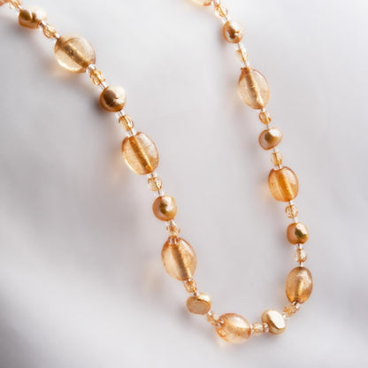 Vintage Oscar De La Renta 16 Inch Genuine Fresh Water Pearl and Glass Necklace