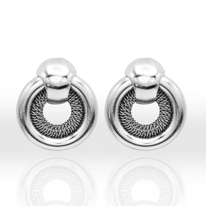 Vintage Women's Earrings Antique White Gold Pierced Earrings for Women Statement Lightweight Classic Design Earrings