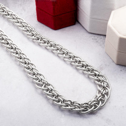 Vintage Oscar De La Renta 17 Inch Yellow or White Gold Plated Link Chain Necklace Women's Vintage Designer
