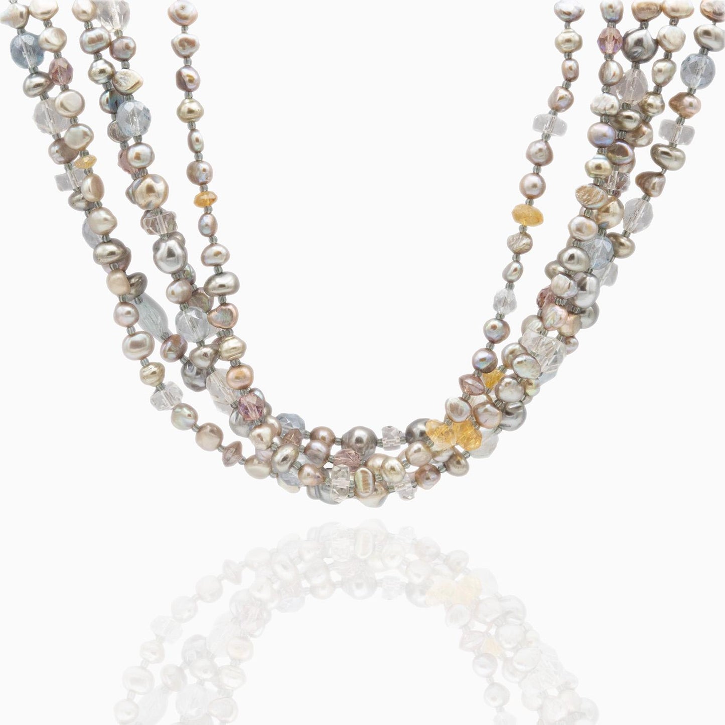 Vintage Oscar De La Renta Beautiful Freshwater Pearls and Crystal Necklace Antique Jewelry for Women Bridal Necklace Designer Signed Logo