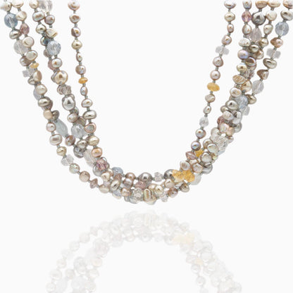 Vintage Oscar De La Renta Beautiful Freshwater Pearls and Crystal Necklace Antique Jewelry for Women Bridal Necklace Designer Signed Logo