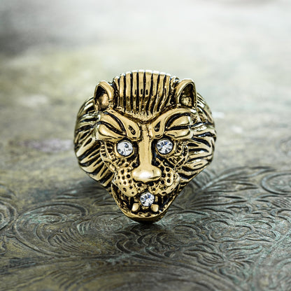 Vintage Zodiac Birthstone Lion Ring Made in the USA