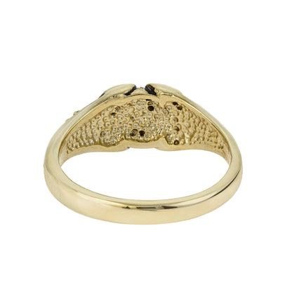 Vintage Ring set with Clear Austrian Crystals Antiqued 18k Yellow Gold Electroplated