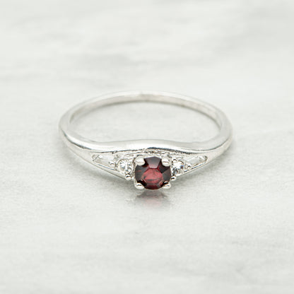 Vintage Genuine Stone or Austrian Crystal Ring 18k Yellow Gold Electroplated Ring Made in the USA