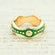 Vintage 1970's Enamel and Gold Band Ring. Hand Painted.  Made in USA